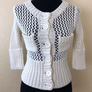 Free People Women's Beige Loose Knit Cardigan Size S